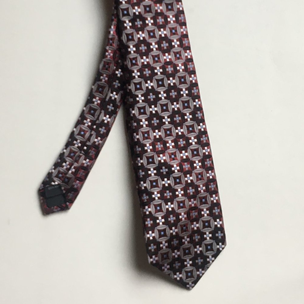 Pronto Uomo Red White 100% Silk Tie
